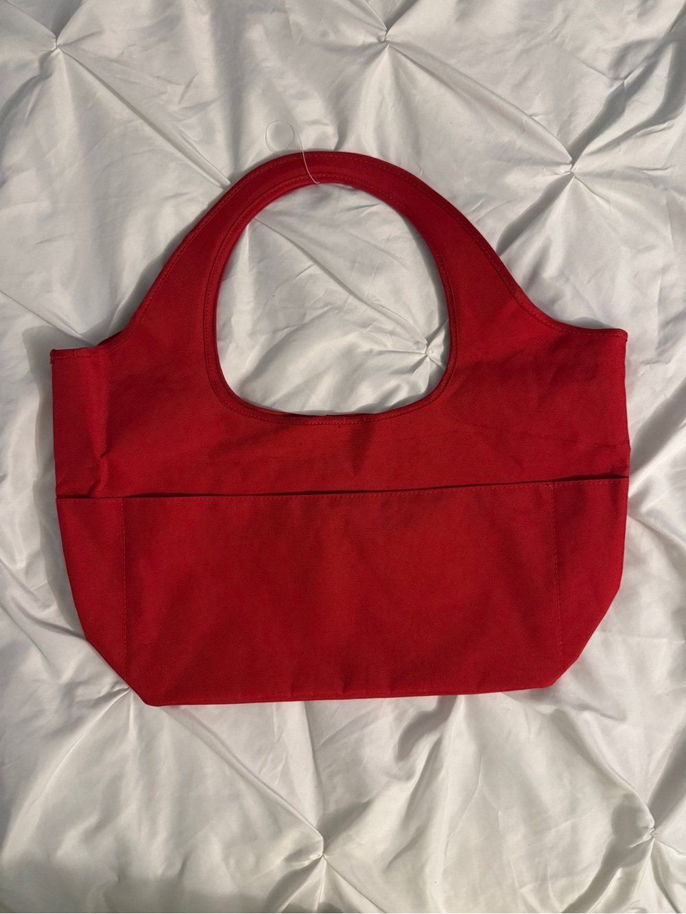 Classic Red Women's Tote Bag - Minimal Canvas Handbag